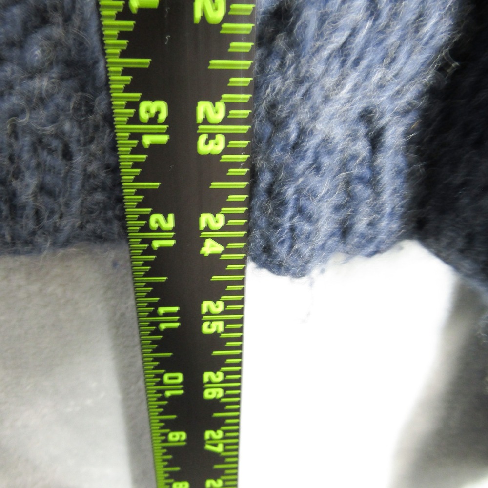 Something Navy Wool Blend Sweater Small Womens Blue Chunky Cable Knit Mock Neck - Picture 9 of 11